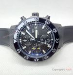 New IWC Aquatimer Chrono Quartz Copy Watch - Blue&White Bezel Black Case